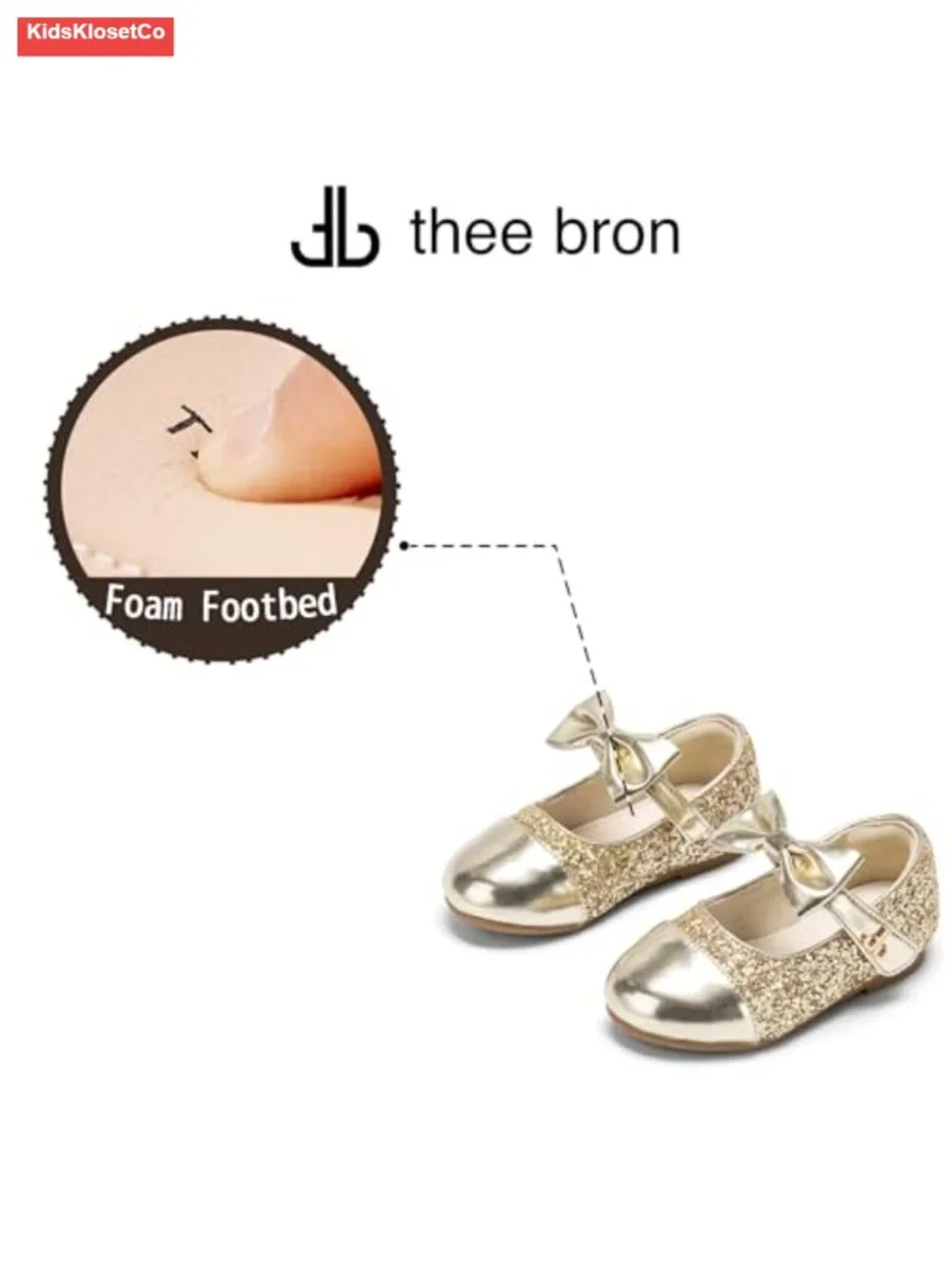 Sparkling Glitter Mary Jane Flats with Bow Accents for Toddler Party